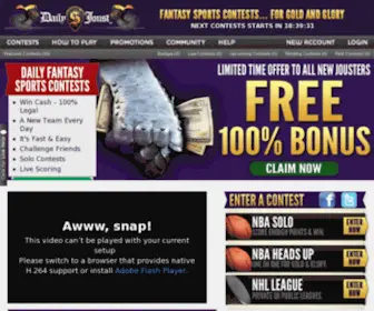 Dailyjoust.com(Daily Fantasy Sports Leagues For Cash) Screenshot