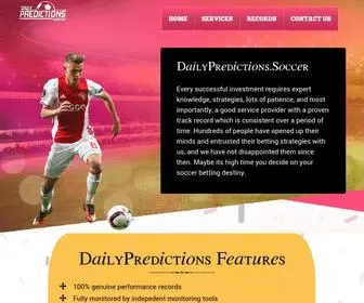 Dailypredictions.soccer(Daily Soccer Predictions Web Site) Screenshot