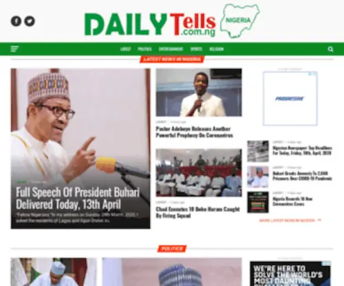 Dailytells.com.ng(Daily Tells Nigeria) Screenshot