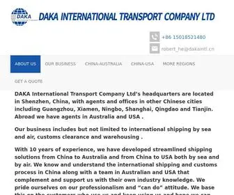 Dakashipping.com(Daka International Transport) Screenshot