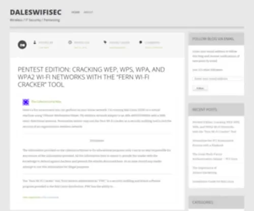 Dalewifisec.wordpress.com(Daleswifisec) Screenshot