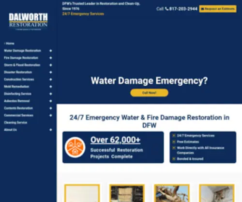 Dalworthrestoration.com(Fire, Water, Mold, and Disaster Cleanup in Dallas) Screenshot