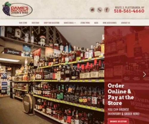 Damesliquor.com(Dame's Discount Liquor) Screenshot