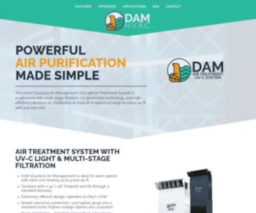 Damhvac.com(Air Treatment System) Screenshot