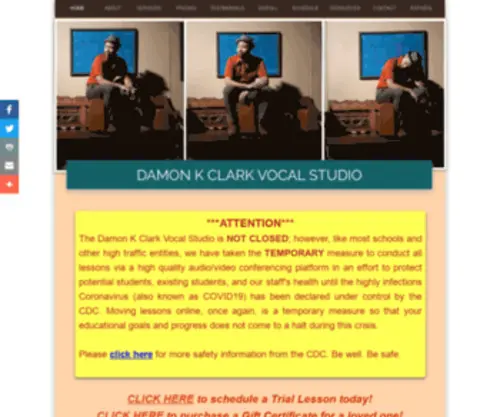 Damonkclarkvocalstudio.com(Damon K Clark Vocal Studio in Dallas) Screenshot