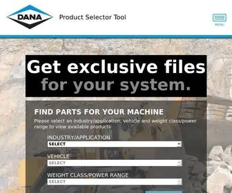 Danaproductselectiontool.com(Product Selector Tool) Screenshot