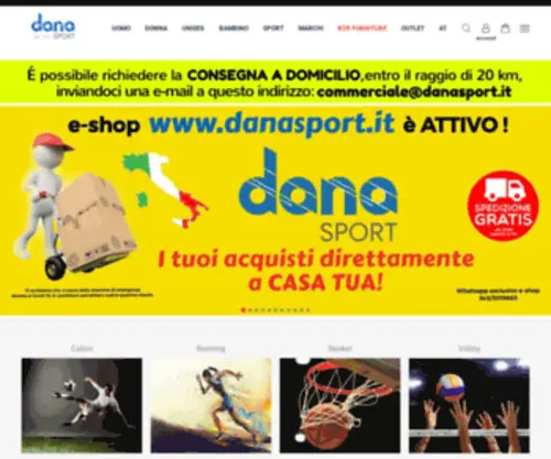 Danasport.it(Dana Sport è dal 1976 un punto di riferimento per gli sportivi di qualsiasi disciplina) Screenshot