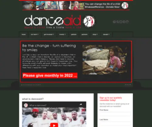 Danceaid.org(Transforming lives through dance) Screenshot