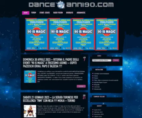 Danceanni90.com(La musica Dance dagli anni '90 ad oggi il sito riferimento in Italia) Screenshot