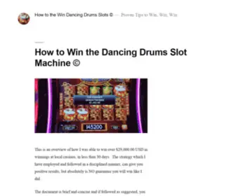 Dancingdrumsslotmachine.com(How to the Win Dancing Drums Slots ©) Screenshot