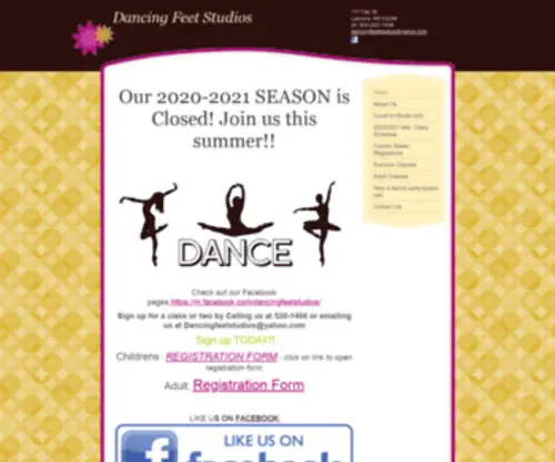 Dancingfeetstudios.com(Dancing Feet Studios) Screenshot