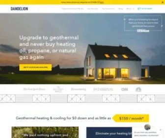 Dandelionenergy.com(Dandelion Energy offers Affordable Geothermal Installation Services) Screenshot