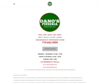 Danospizzas.com(DANO'S PIZZERIA) Screenshot