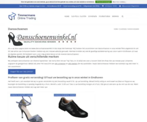 Dansschoenenwinkel.nl(Hier vindt u onze collectie dansschoenen. Wij voeren dansschoenen van verschillende merken) Screenshot