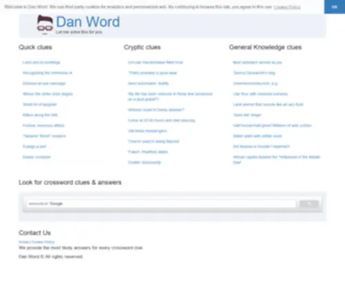 Danword.com(Crossword puzzle clues and possible answers. Dan Word) Screenshot