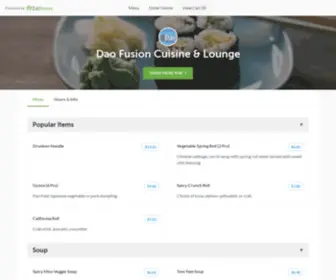 Daofusioncuisine.com(DAO) Screenshot