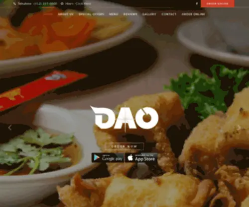 Daothai.com(DAO Thai Restaurant and Noodle Palace) Screenshot