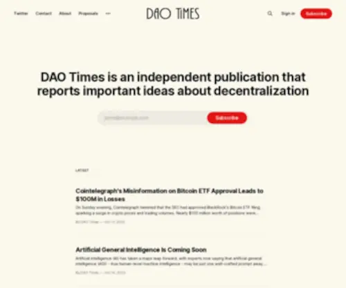 Daotimes.com(DAO Times) Screenshot