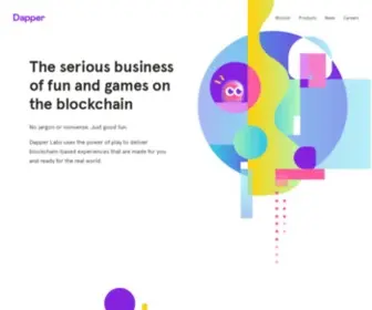 Dapperlabs.com(Dapper Labs uses the power of play to deliver blockchain) Screenshot