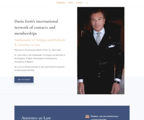 Darioitem.net(Dario Item's international network of contacts and memberships) Screenshot