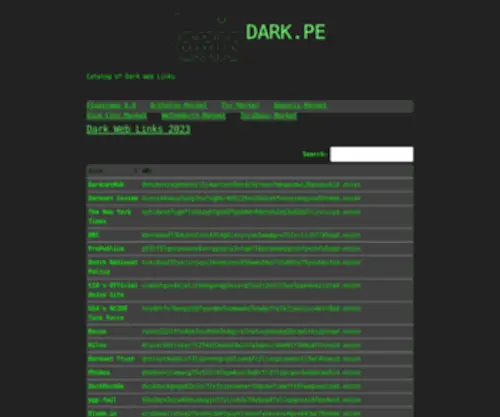 Dark.pe(Dark Web Links) Screenshot