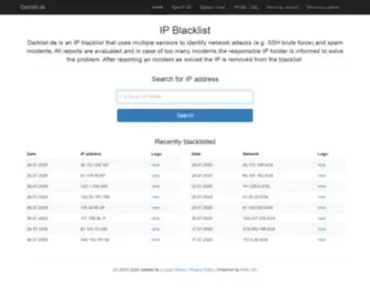 Darklist.de(A malicious IP catcher blacklist) Screenshot