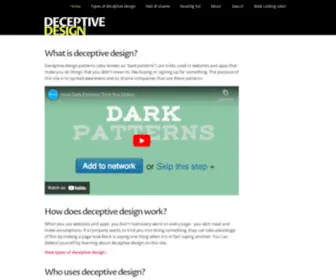 Darkpatterns.org(Deceptive patterns (also known as “dark patterns”)) Screenshot