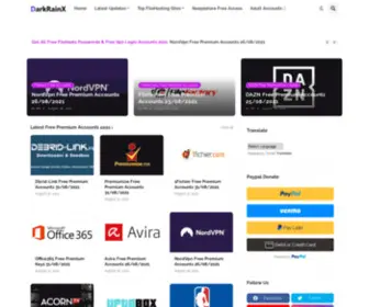 Darkrainx.com(Darkrain Daily Premium Filehosts Logins And Vpn Passwords Accounts Darkrainx) Screenshot