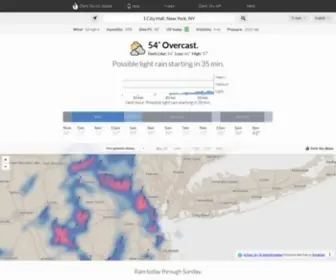 Darksky.net(Dark Sky is the most accurate source of hyperlocal weather information) Screenshot