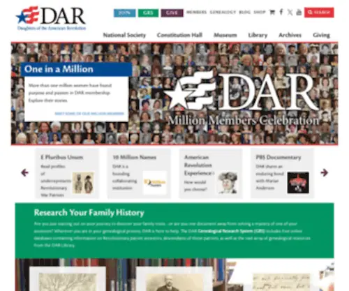 Dar.org(The Daughters of the American Revolution) Screenshot