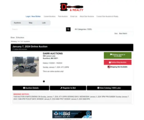 Darrauctions.com(Hibid) Screenshot