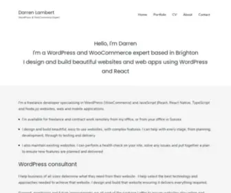 Darrenlambert.com(Freelance WordPress and WooCommerce specialist in Brighton) Screenshot