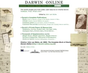 Darwin-Online.org.uk(The complete work of charles darwin online) Screenshot