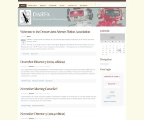 Dasfa.com(The Denver Area Science Fiction Association) Screenshot