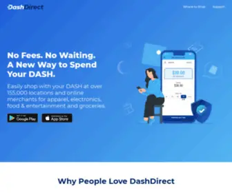 Dashdirect.org(Spend DASH at over 155) Screenshot