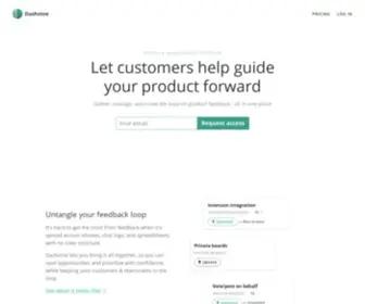 Dashvine.com(Product feedback management software) Screenshot