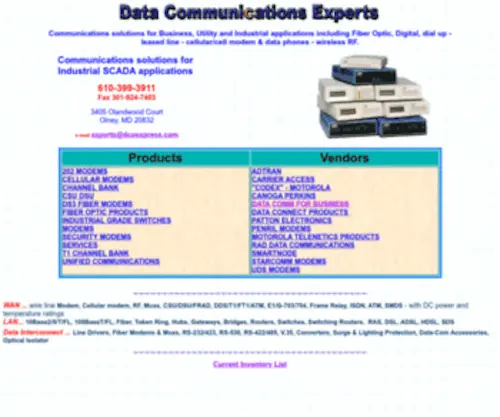 Data-COM-Experts.com(Data Communications Experts) Screenshot