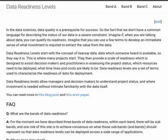 Data-Readiness.org(Data Readiness Levels) Screenshot