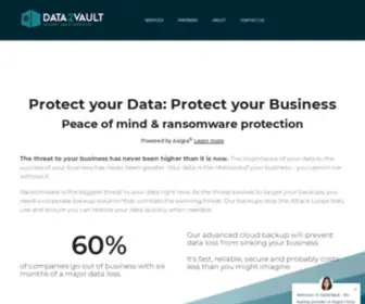 Data2Vault.com(Corporate backup solutions protecting your data from ransomware attacks) Screenshot