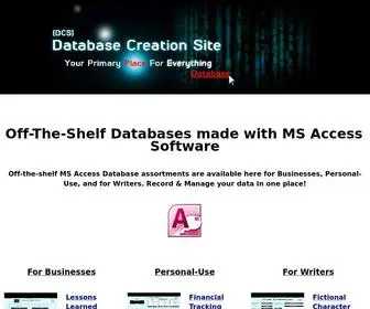 Databasecreationsite.com(Off-The-Shelf Databases made with MS Access Software) Screenshot