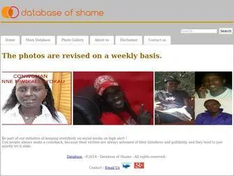 Databaseofshame.com(Database of Shame) Screenshot