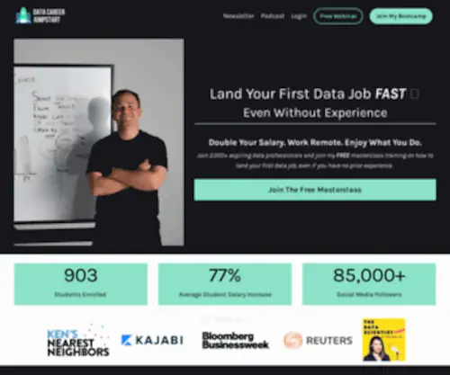 Datacareerjumpstart.com(Learn Data Science Through Building a Data Portfolio & Personal Brand) Screenshot