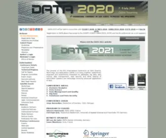 Dataconference.org(DATArd International Conference on Data Management Technologies and Applications) Screenshot