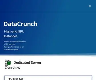Datacrunch.io(Tesla V100 GPU Servers At Unseen Prices) Screenshot