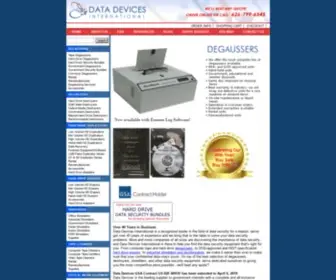 Datadev.com(Degaussers, Hard Drive Erasers/Duplicators, Shredders, Tape Cleaners) Screenshot