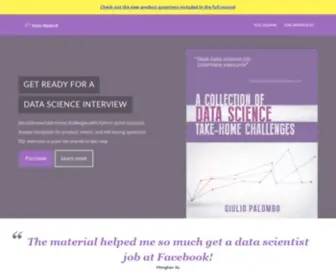 Datamasked.com(A Collection of Data Science Takehome Challenges) Screenshot