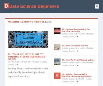 Datasciencebeginners.com(Data Science Beginners Community) Screenshot