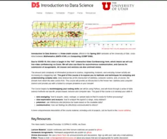 Datasciencecourse.net(Datascience Course at Utah) Screenshot