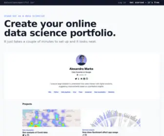 Datascienceportfol.io(Create your online Data Science Portfolio) Screenshot