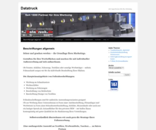 Datatruck.de(Seit 1999 Partner für Ihre Werbung) Screenshot
